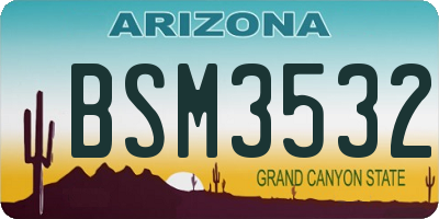 AZ license plate BSM3532
