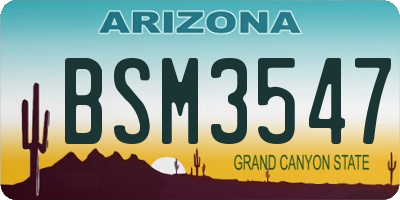 AZ license plate BSM3547