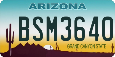 AZ license plate BSM3640
