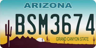 AZ license plate BSM3674
