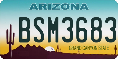 AZ license plate BSM3683