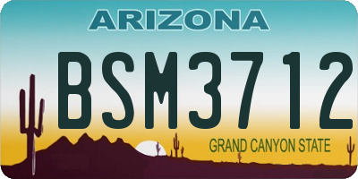 AZ license plate BSM3712