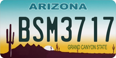 AZ license plate BSM3717