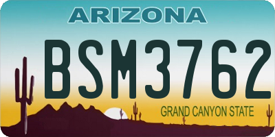 AZ license plate BSM3762
