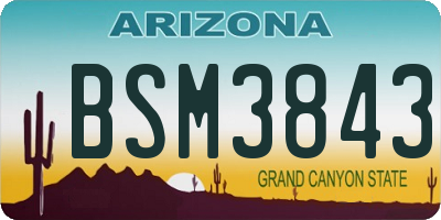 AZ license plate BSM3843