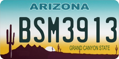 AZ license plate BSM3913