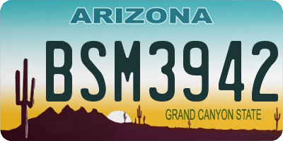 AZ license plate BSM3942