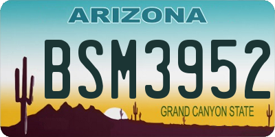 AZ license plate BSM3952
