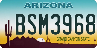 AZ license plate BSM3968