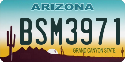 AZ license plate BSM3971
