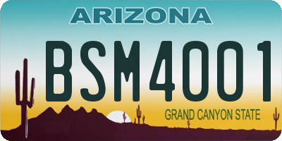 AZ license plate BSM4001