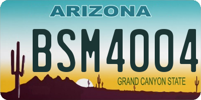 AZ license plate BSM4004