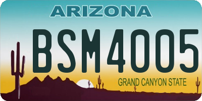 AZ license plate BSM4005