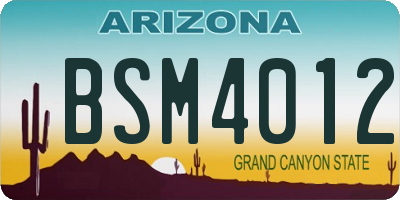 AZ license plate BSM4012