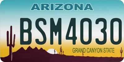 AZ license plate BSM4030