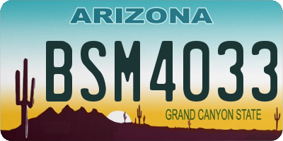 AZ license plate BSM4033