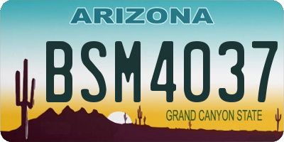 AZ license plate BSM4037