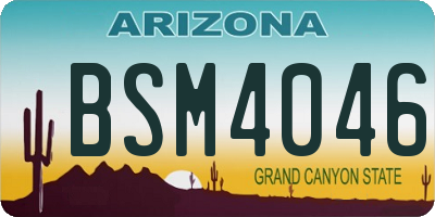 AZ license plate BSM4046