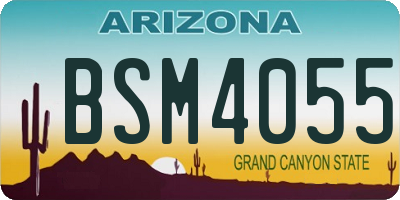 AZ license plate BSM4055