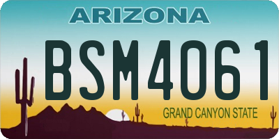 AZ license plate BSM4061