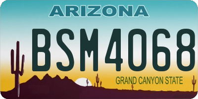 AZ license plate BSM4068