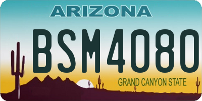AZ license plate BSM4080