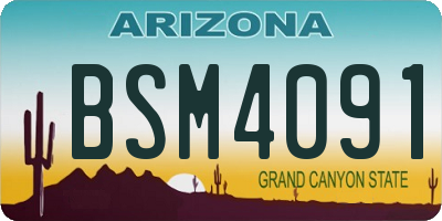 AZ license plate BSM4091