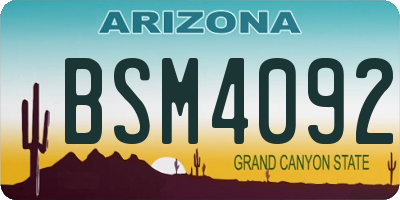 AZ license plate BSM4092