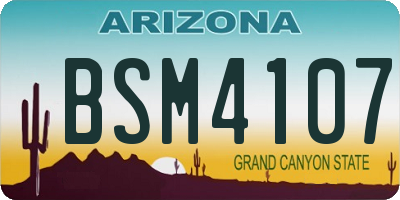 AZ license plate BSM4107