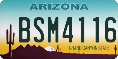 AZ license plate BSM4116