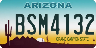 AZ license plate BSM4132