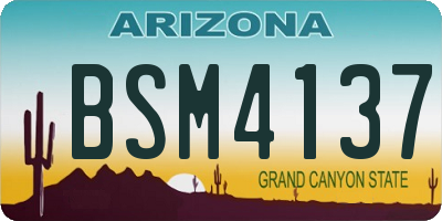AZ license plate BSM4137
