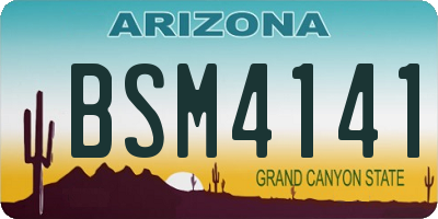 AZ license plate BSM4141