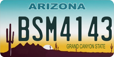 AZ license plate BSM4143