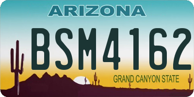 AZ license plate BSM4162