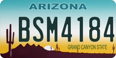 AZ license plate BSM4184