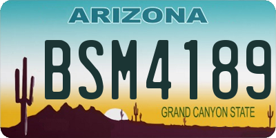 AZ license plate BSM4189