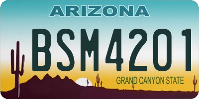 AZ license plate BSM4201