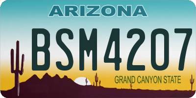 AZ license plate BSM4207