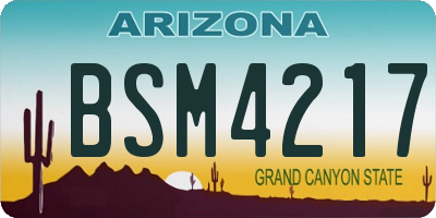 AZ license plate BSM4217