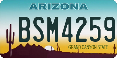 AZ license plate BSM4259