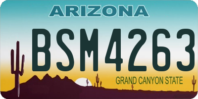 AZ license plate BSM4263