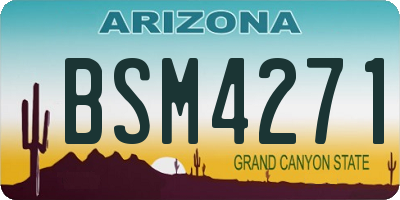 AZ license plate BSM4271
