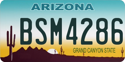 AZ license plate BSM4286