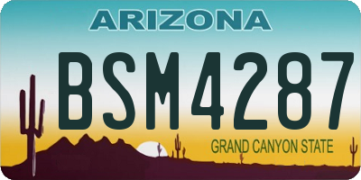 AZ license plate BSM4287