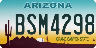 AZ license plate BSM4298