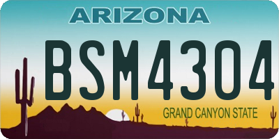 AZ license plate BSM4304