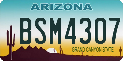 AZ license plate BSM4307