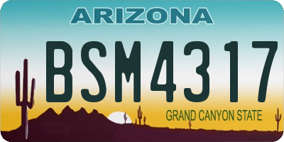 AZ license plate BSM4317