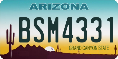AZ license plate BSM4331